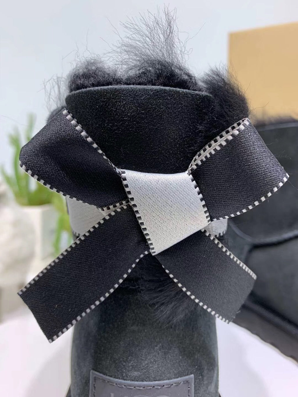Black Bow Shimmer Ballet Flats – Mukesi Winter Collection