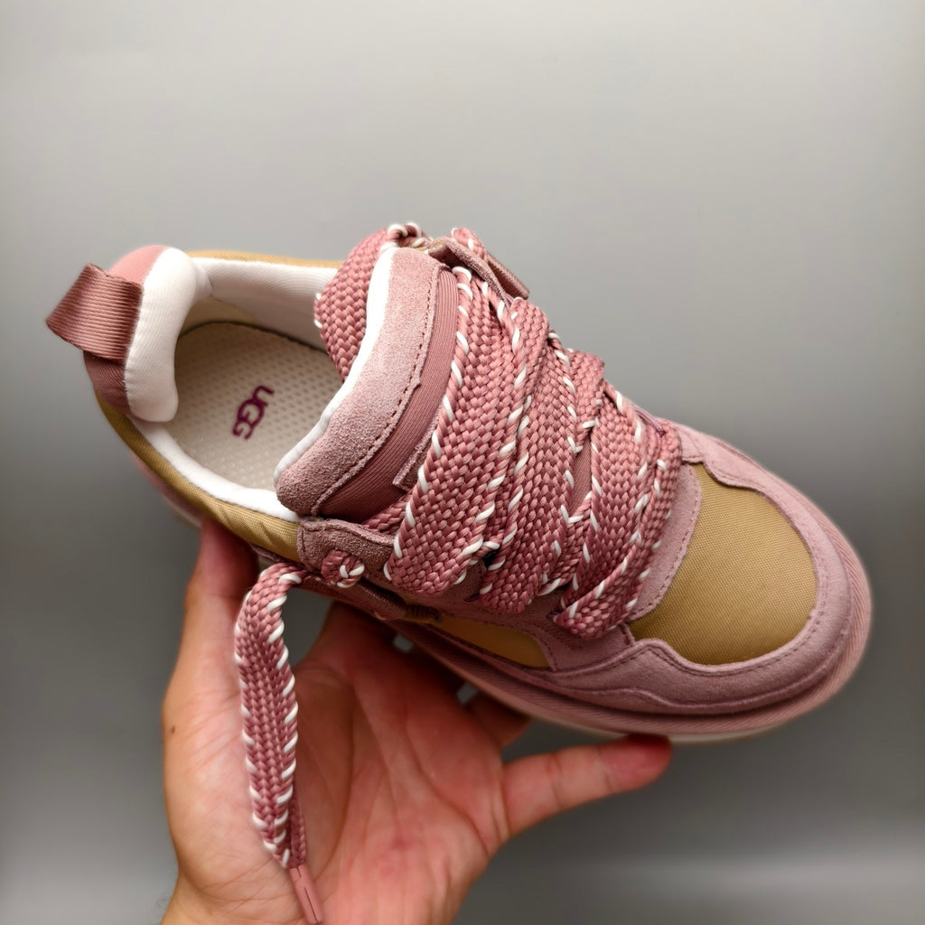 Pink Chunky Dad Sneakers – Lace-Up Casual Style | In Stock