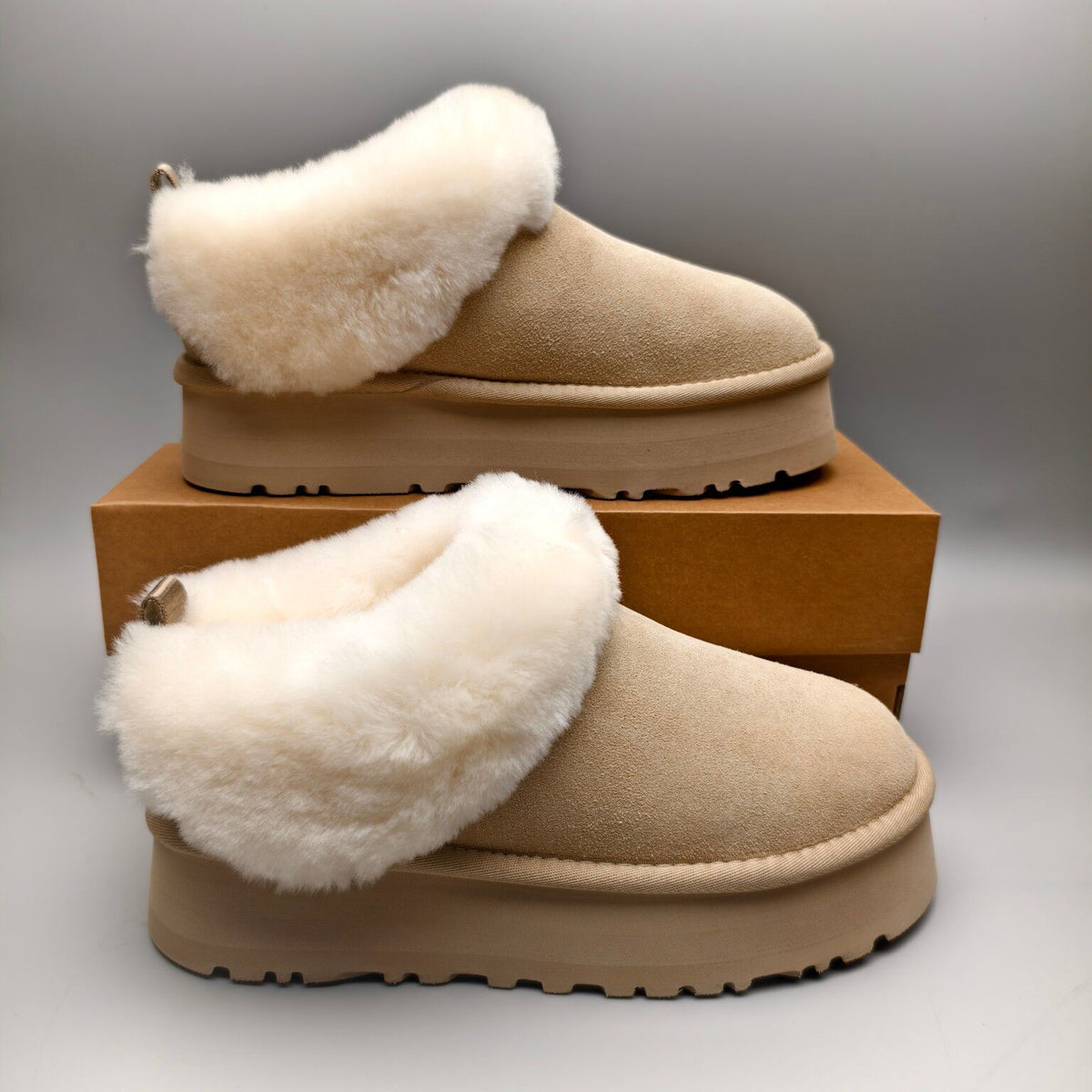 Sand Thick-Sole Suede Slip-On Lazy Shoes – In Stock
