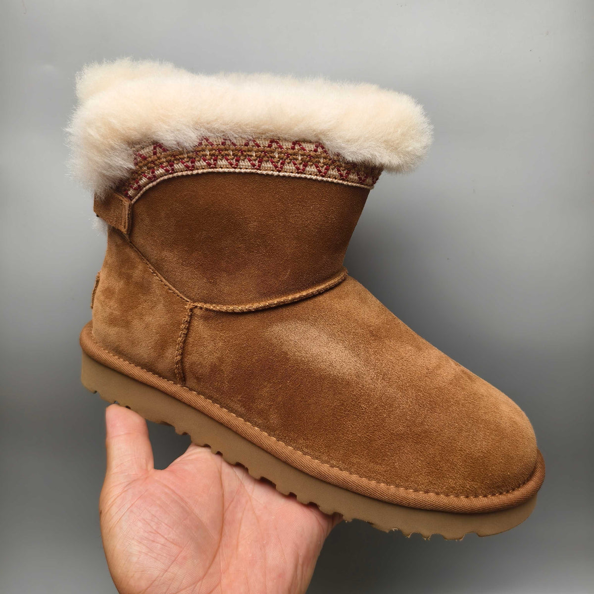 Chestnut Ethnic Style Back-Strap Sneakers – In Stock