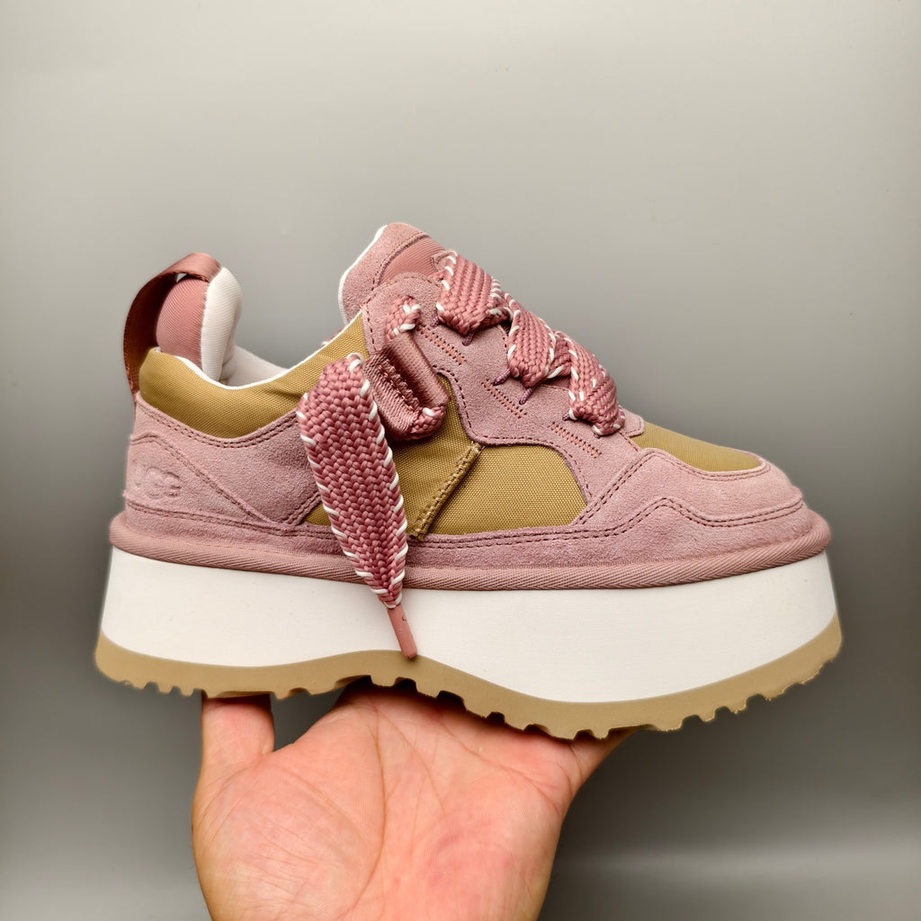 Pink Chunky Dad Sneakers – Lace-Up Casual Style | In Stock
