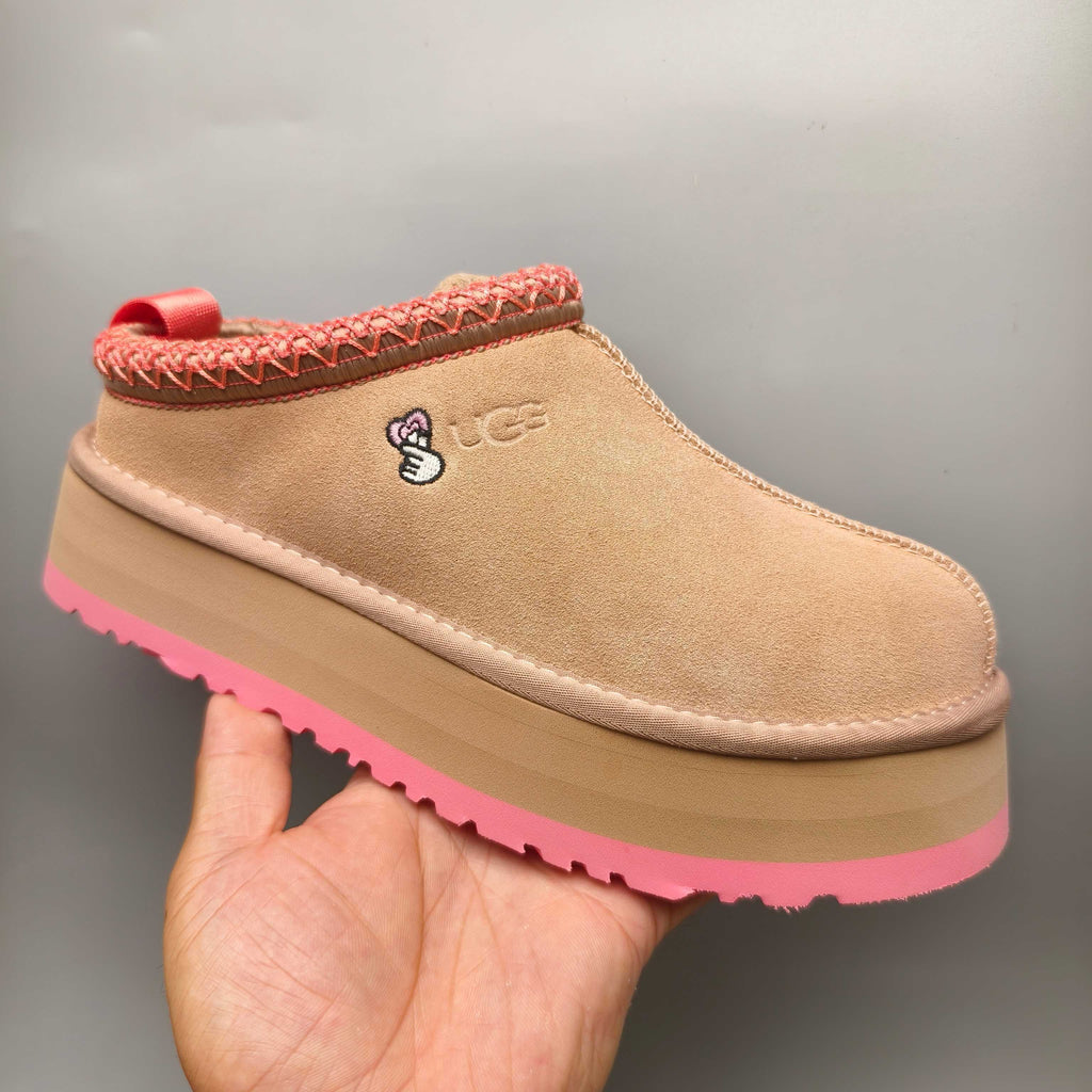 Pink Ethnic Style Chunky Sole Casual Shoes – In Stock