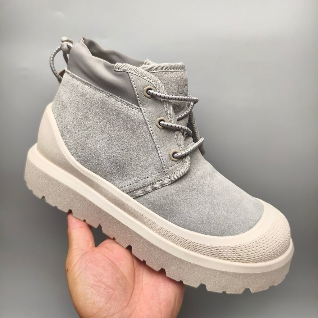 Light Grey High-Top Casual Streetwear Sneakers – In Stock