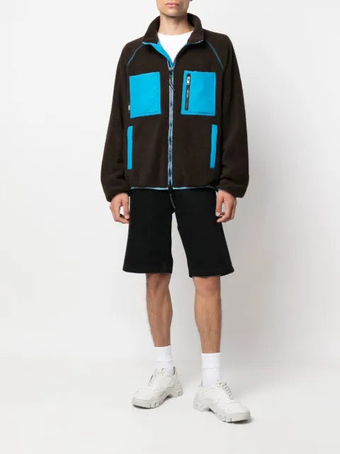 MSGM logo-patch fleece jacket