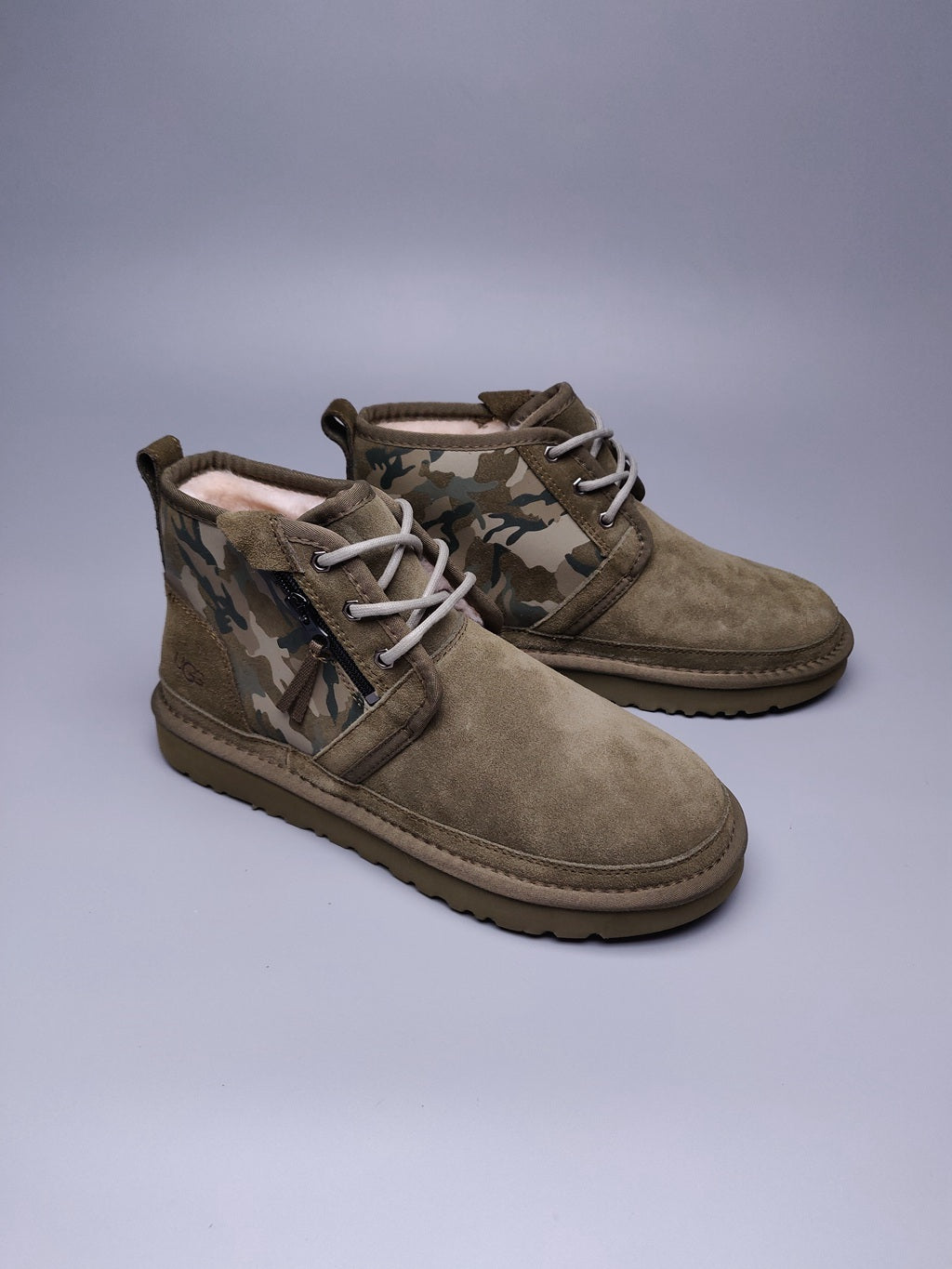 Military Green Color-Block Camo Men’s Sneakers – In Stock