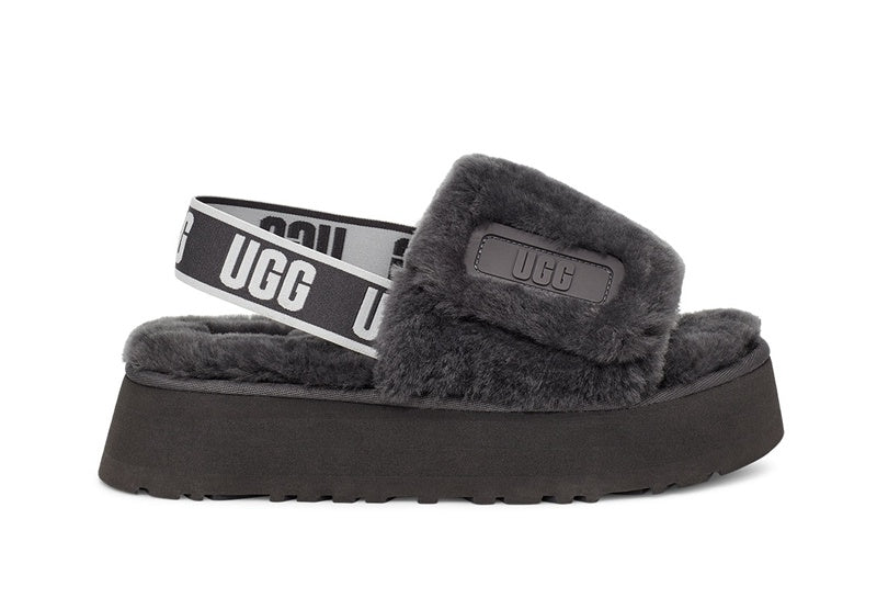 Grey Disco Fluffy Sandals – In Stock