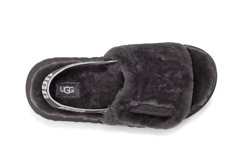 Grey Disco Fluffy Sandals – In Stock