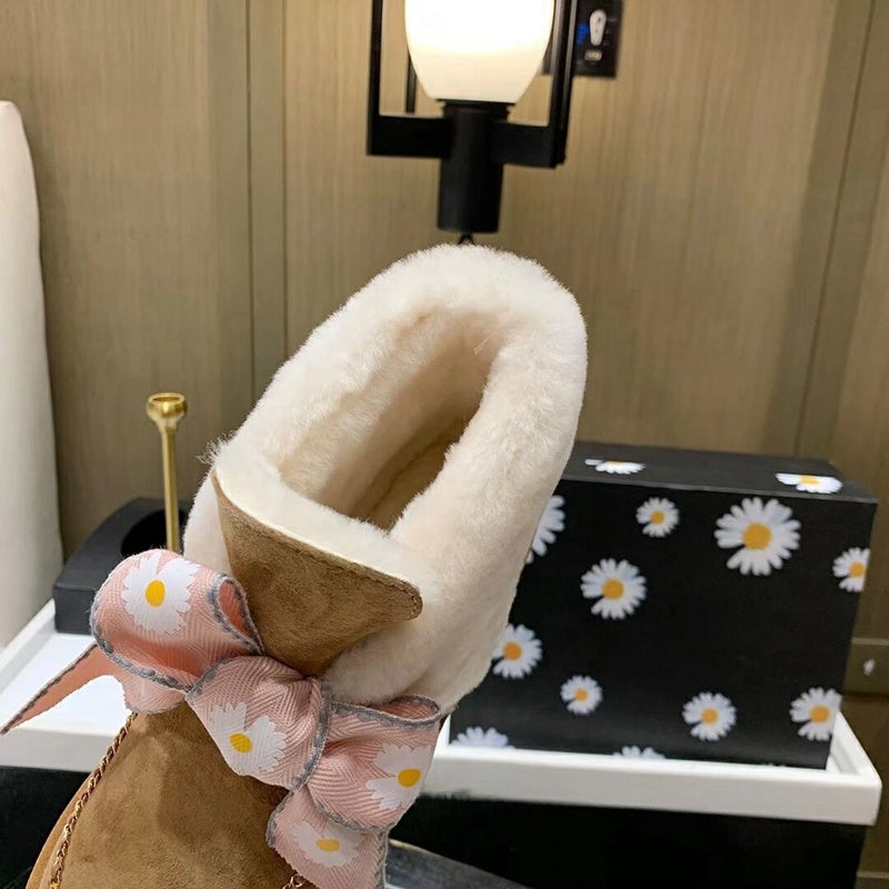 Chestnut Daisy Chain Ribbon Shoes – In Stock