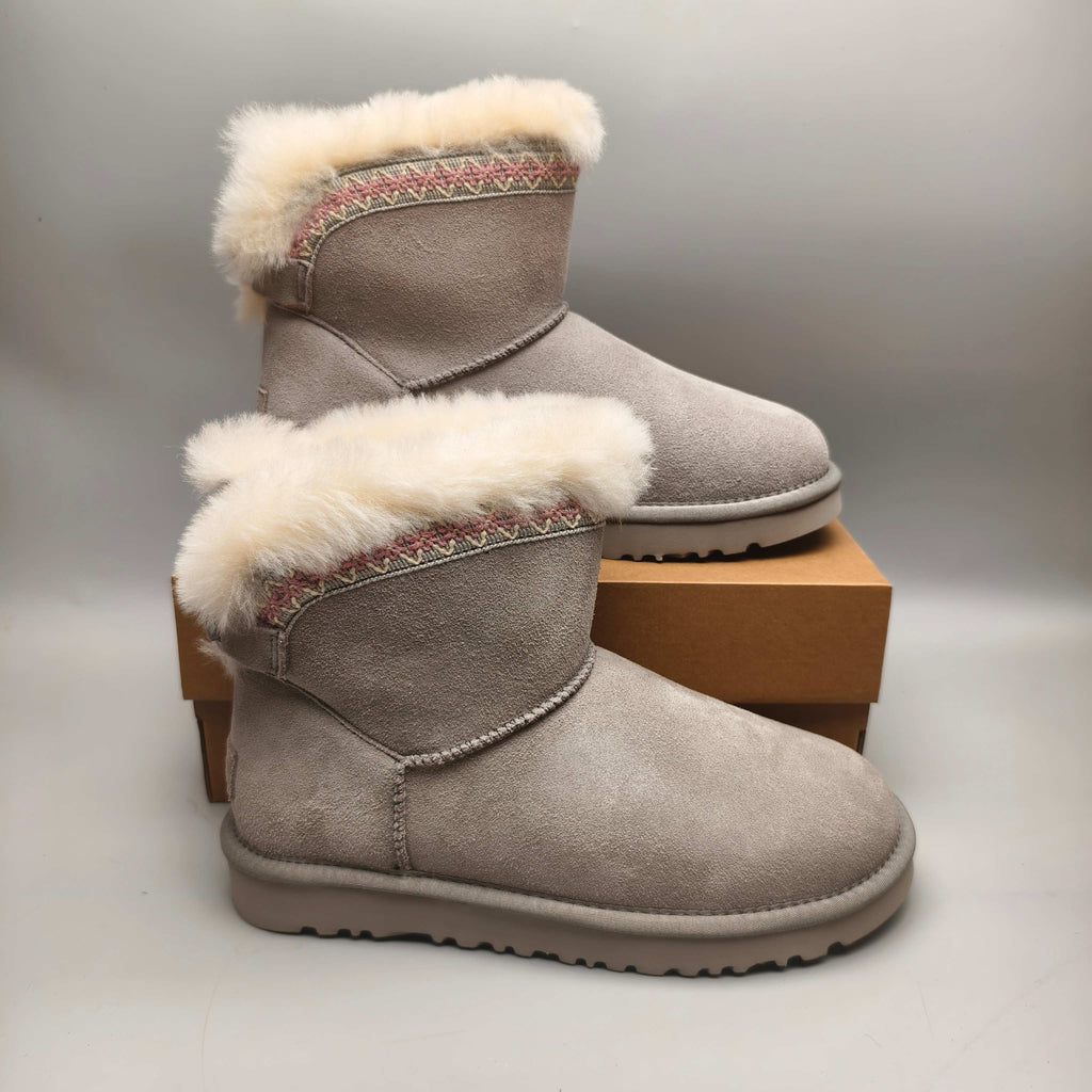 Grey Ethnic Style Back-Strap Sneakers – In Stock