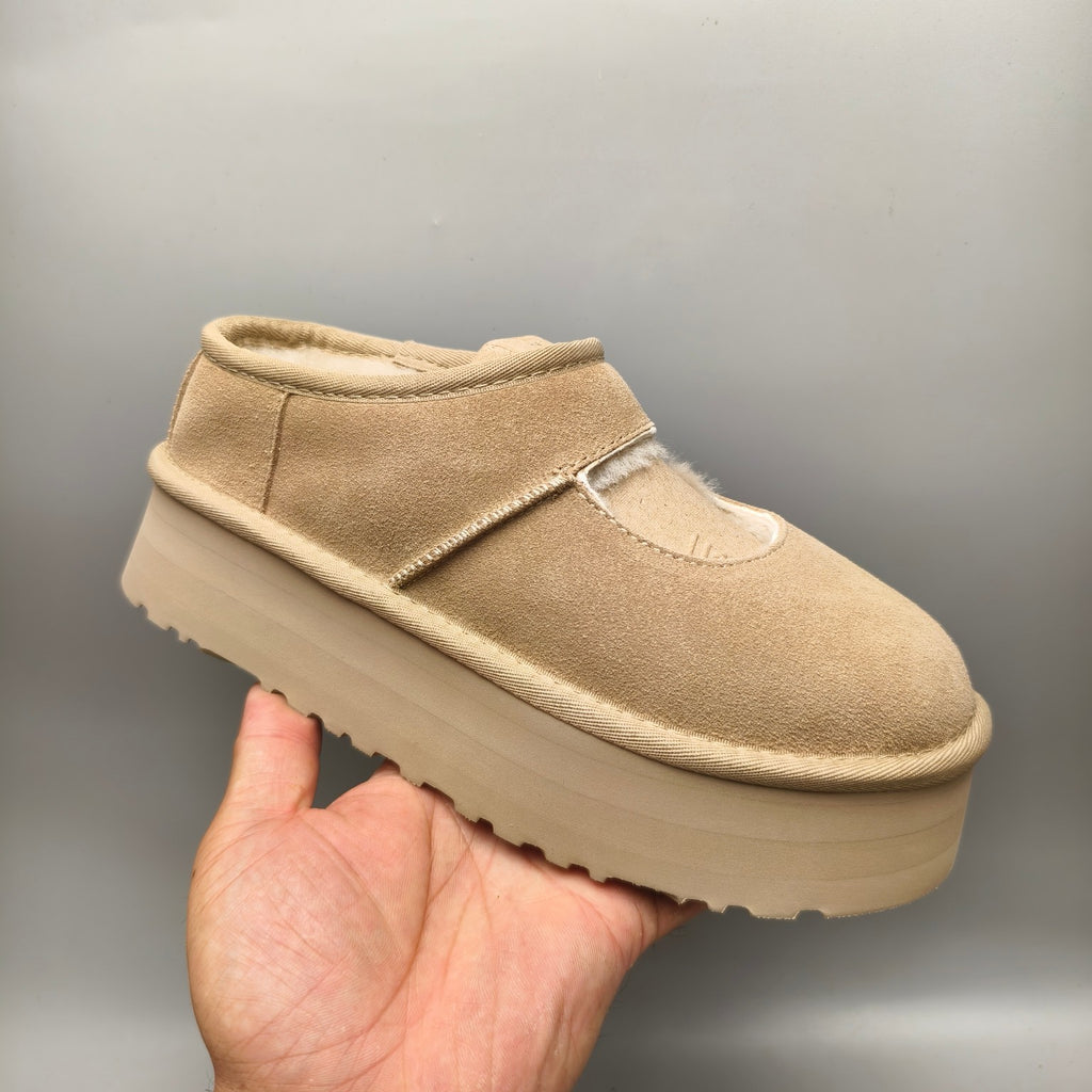 Sand Mary Jane Thick-Sole Fashion Shoes – In Stock