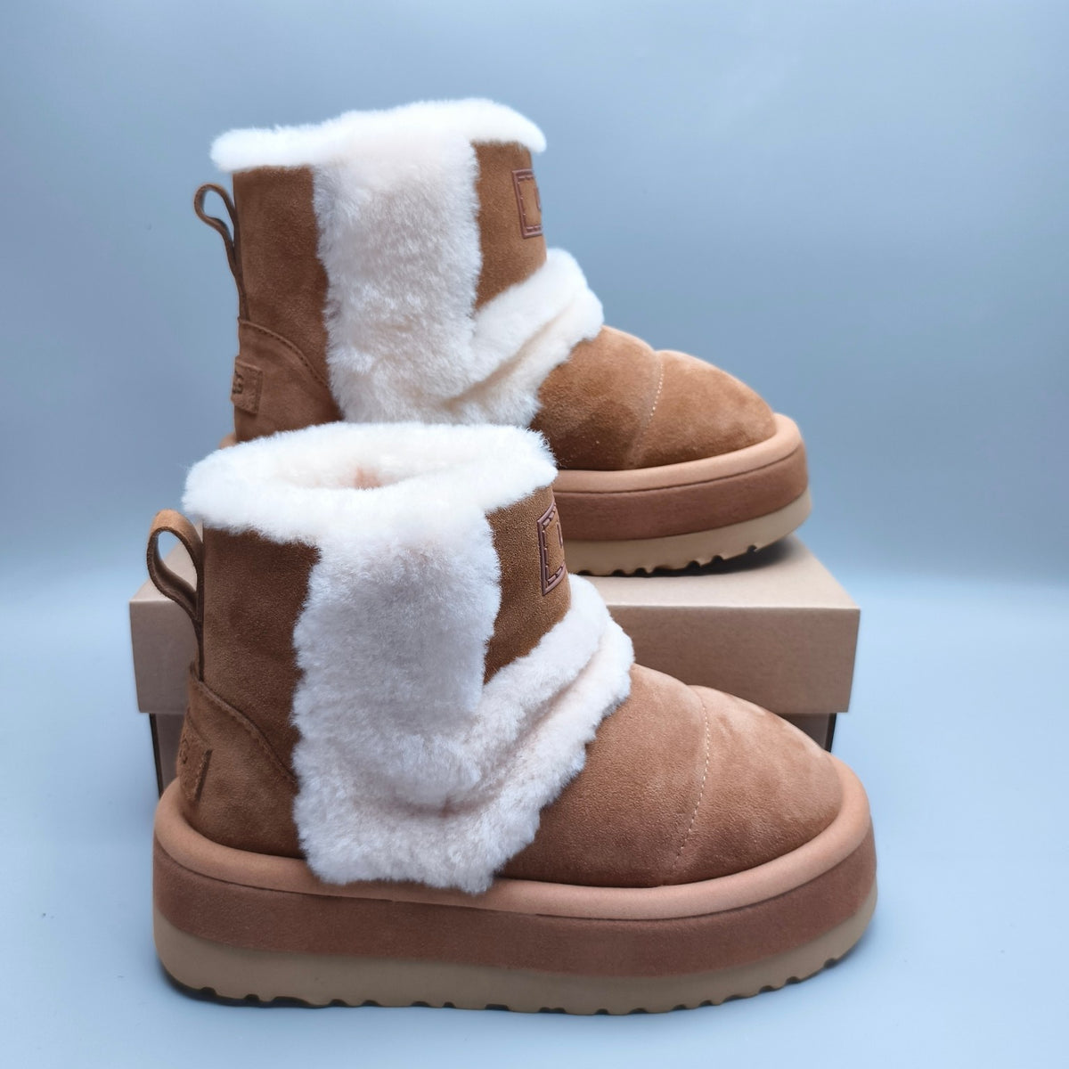 Chestnut Caterpillar Chunky Sole Mid-Top Casual Shoes – In Stock