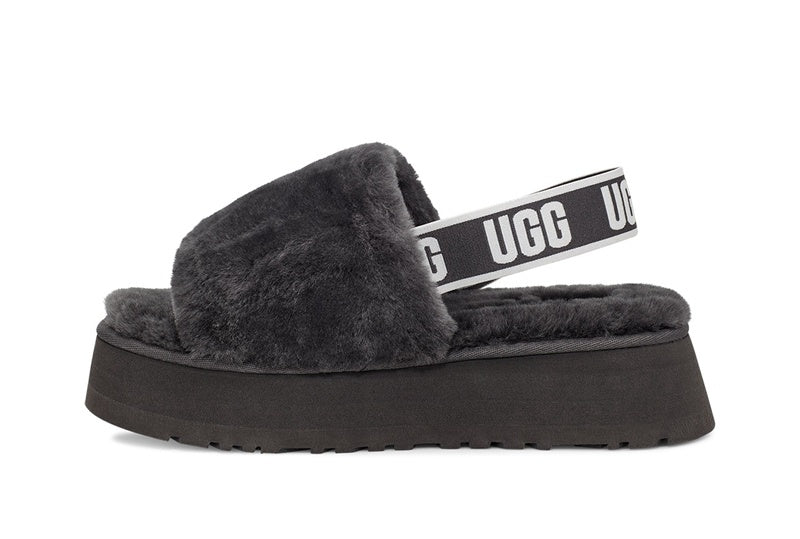 Grey Disco Fluffy Sandals – In Stock