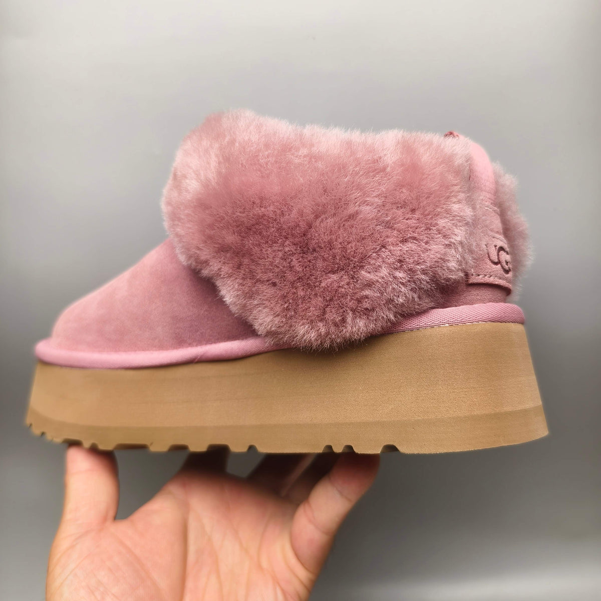 Pink Thick-Sole Suede Slip-On Lazy Shoes – In Stock