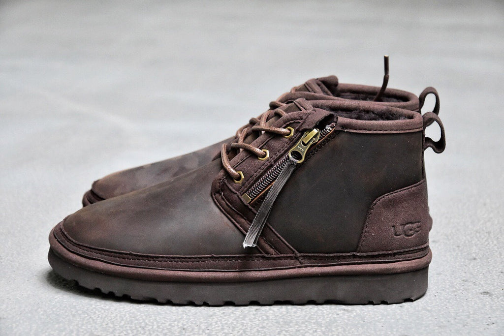 Men’s Crazy Horse Leather Zip-Up Sneakers