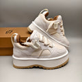 White Chunky Dad Sneakers – Lace-Up Casual Style | In Stock