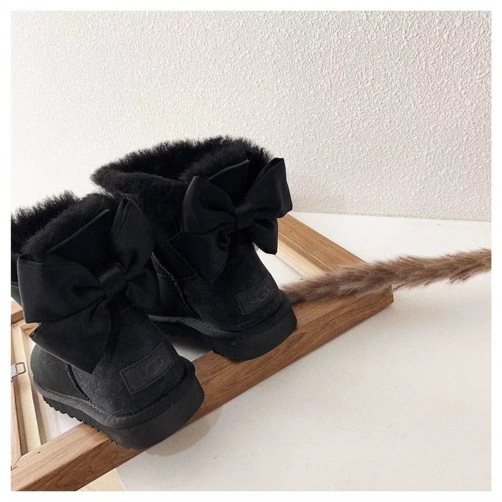 Black Chic Bow Ankle Boots – In Stock