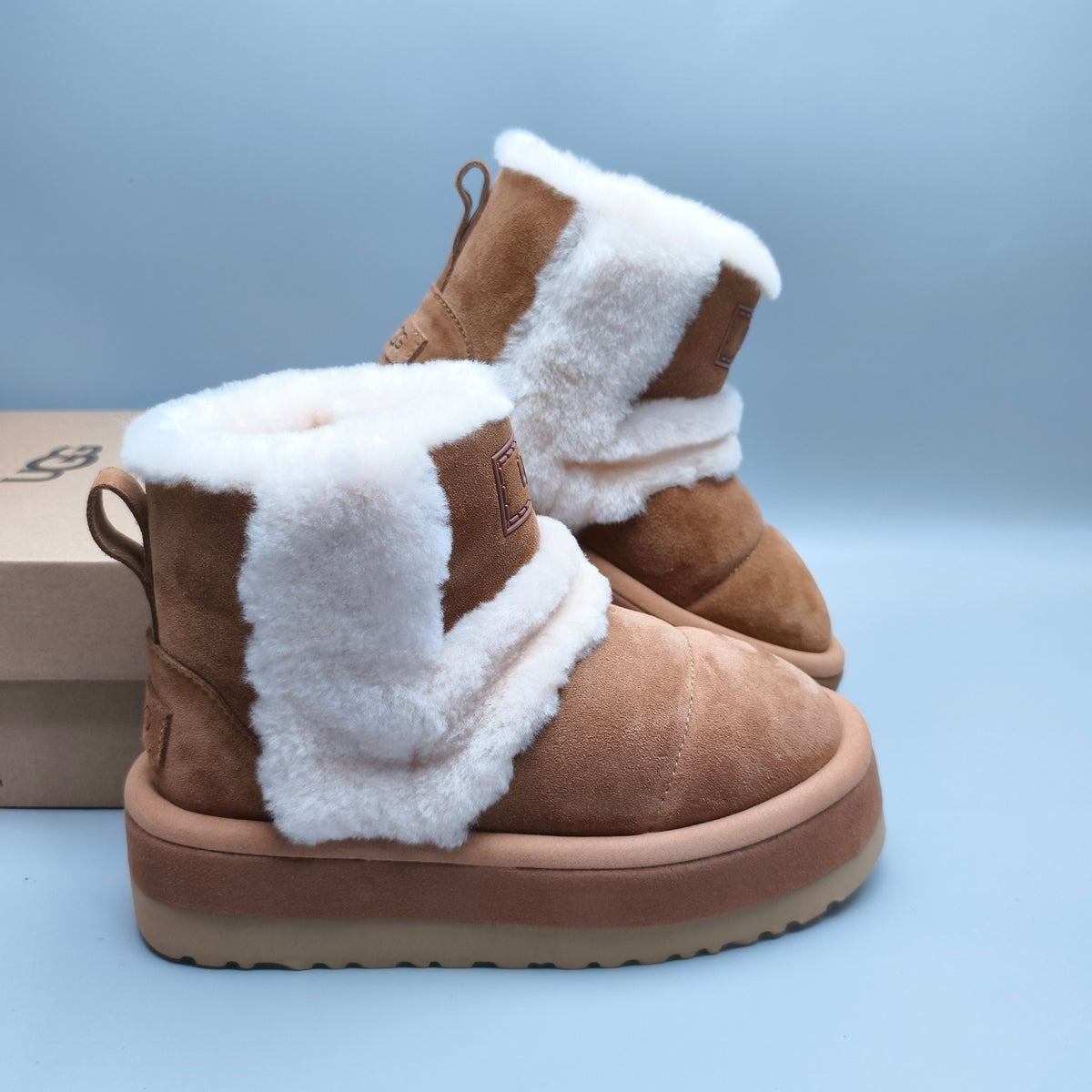 Chestnut Caterpillar Chunky Sole Mid-Top Casual Shoes – In Stock