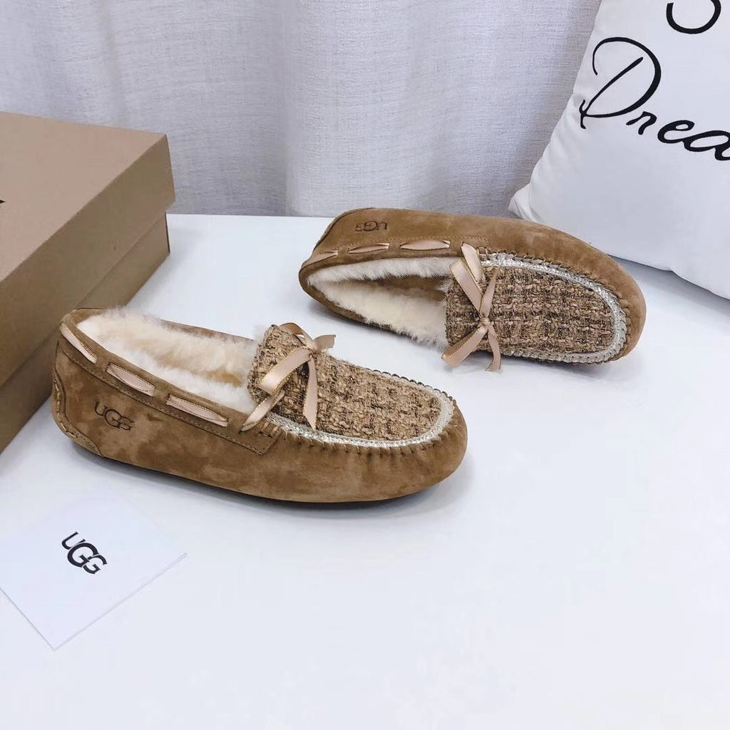 Chestnut Chanel-Style Pebble Loafers – Sophisticated & Chic