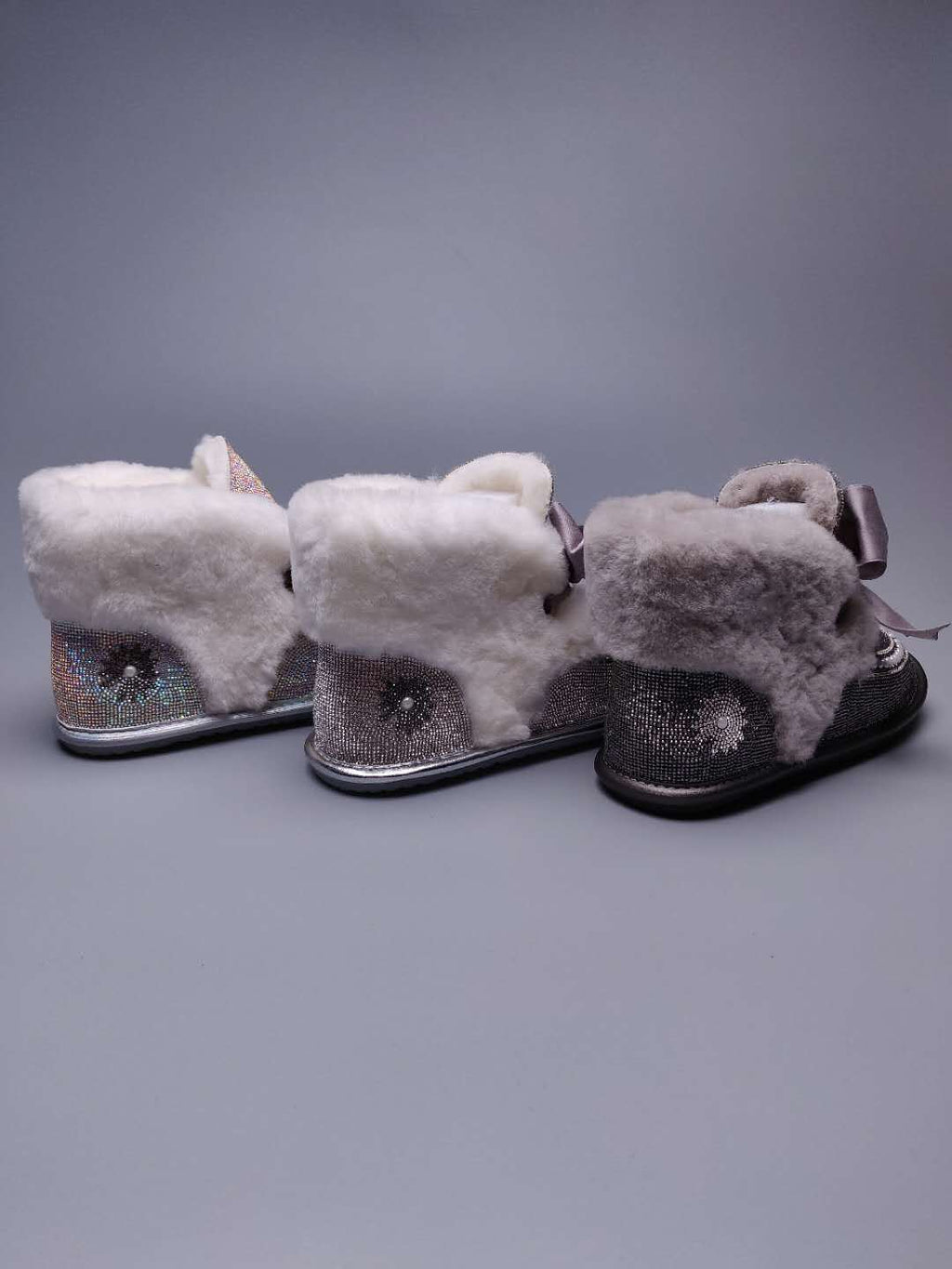 Iridescent Daisy Crystal Ribbon Shoes – In Stock