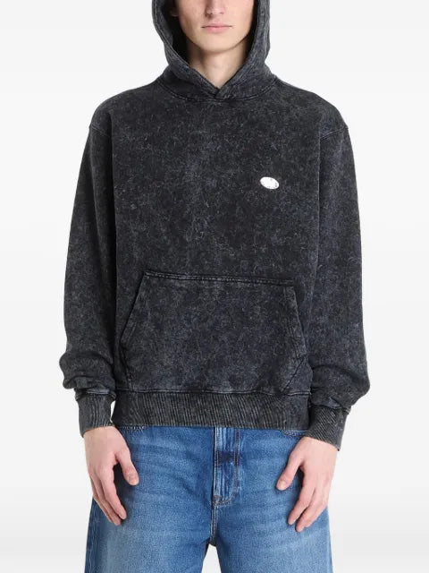 Alpha Industries acid-wash logo-patch hoodie