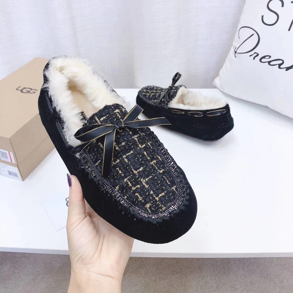 Black Chanel-Style Pebble Loafers – Sophisticated & Chic
