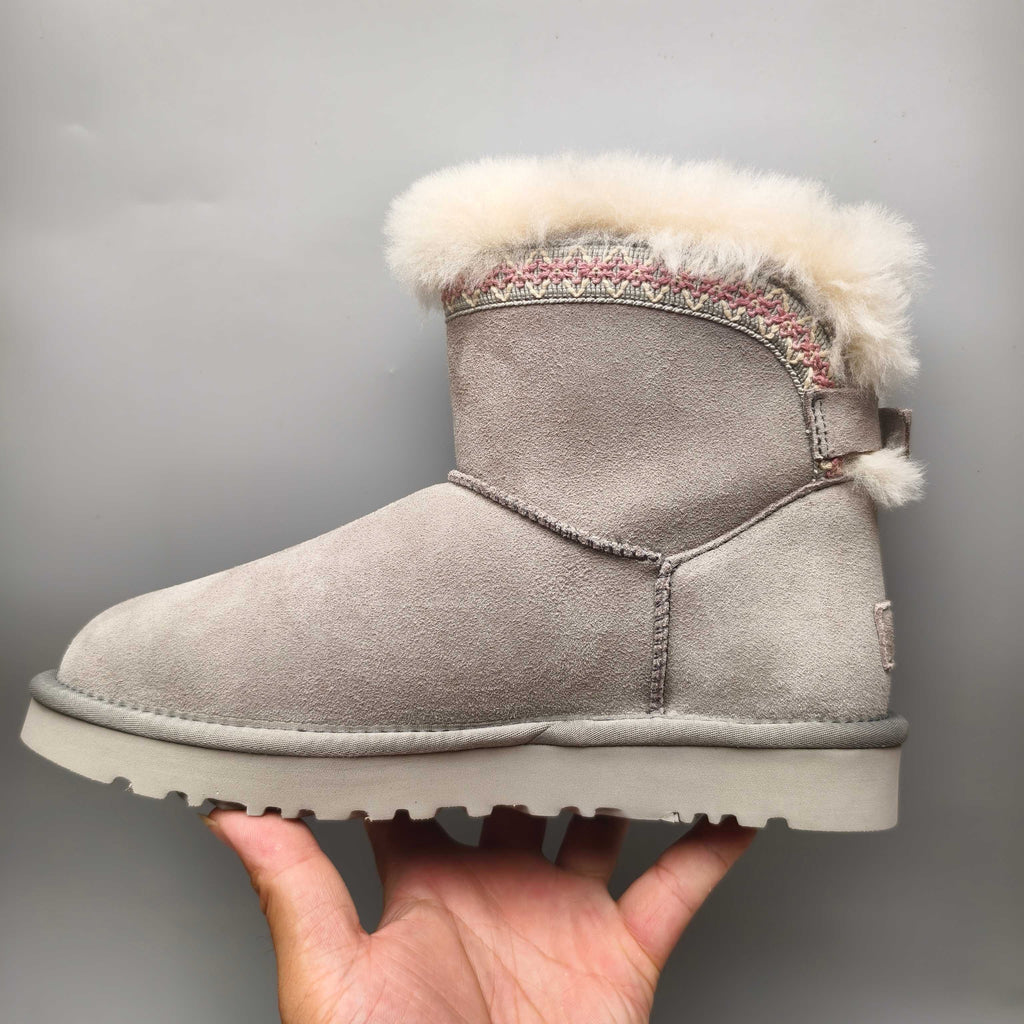 Grey Ethnic Style Back-Strap Sneakers – In Stock