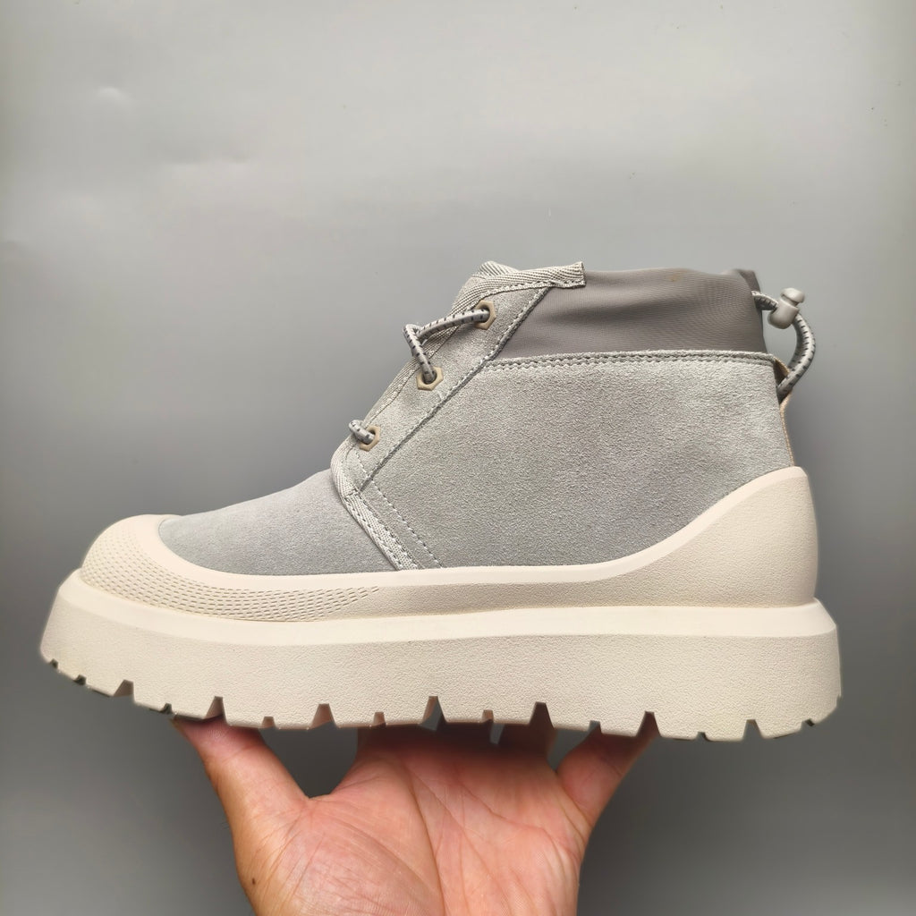 Light Grey High-Top Casual Streetwear Sneakers – In Stock
