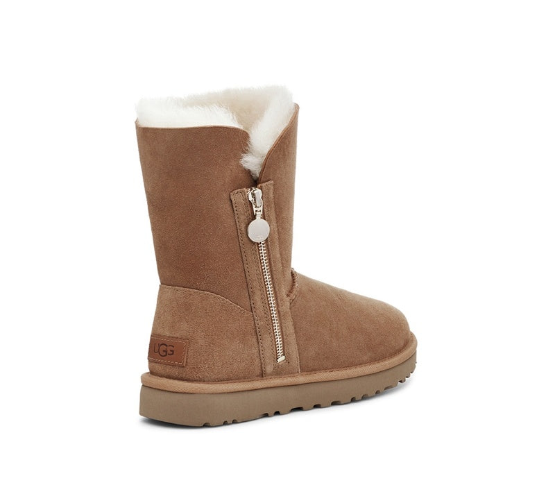 Chestnut Side-Zip Mid-Calf Boots – In Stock
