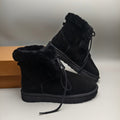 Black Mid-Top Lace-Up Casual Sneakers – In Stock