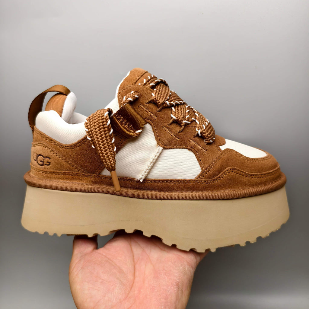 Chestnut Chunky Dad Sneakers – Lace-Up Casual Style | In Stock