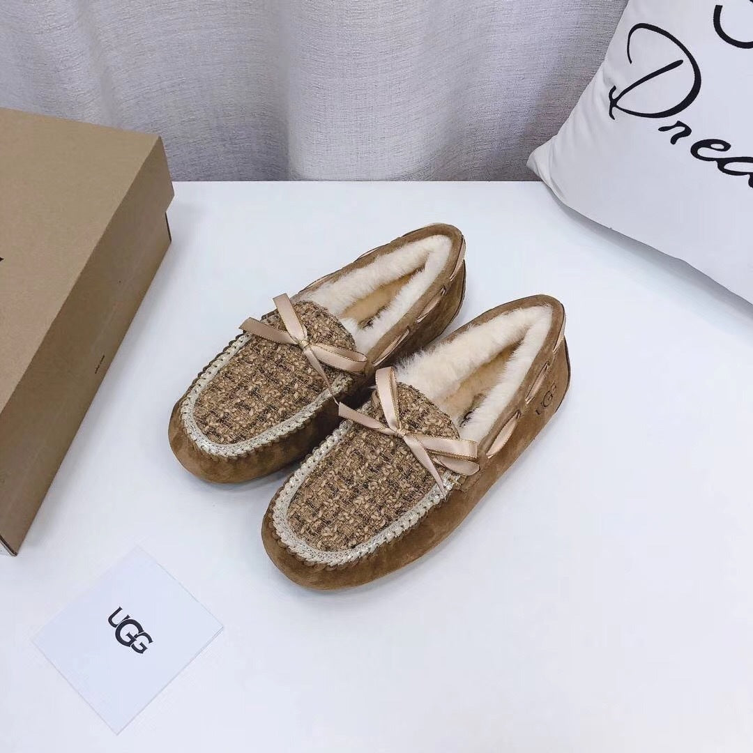 Chestnut Chanel-Style Pebble Loafers – Sophisticated & Chic