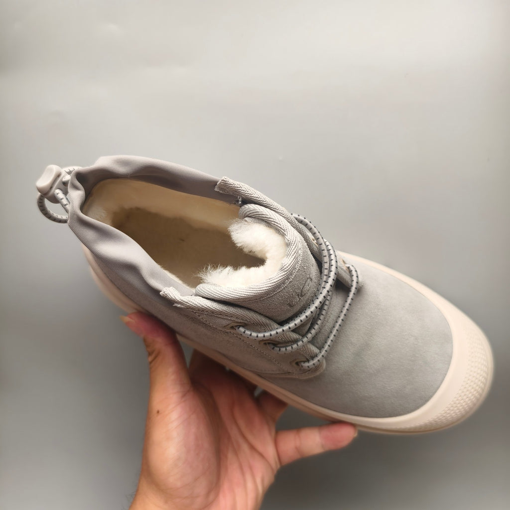 Light Grey High-Top Casual Streetwear Sneakers – In Stock