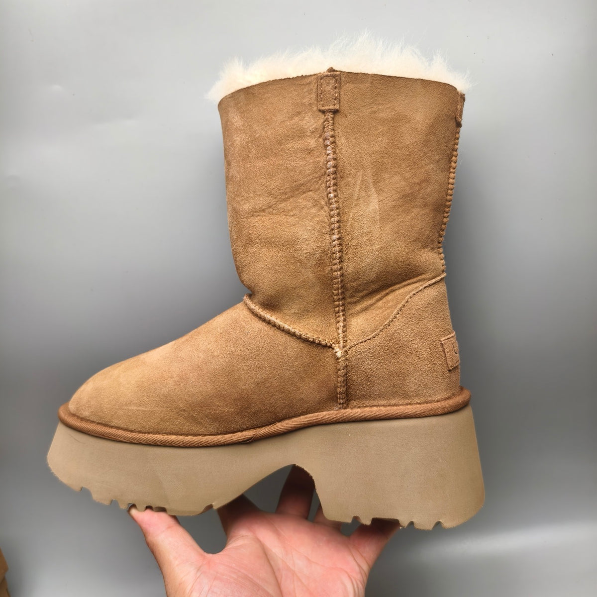 Chestnut Wedge Platform Mid-Calf Fashion Boots – Women’s | In Stock