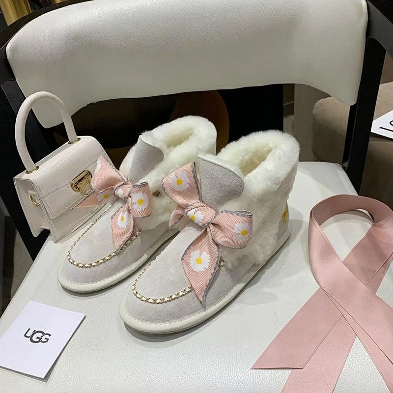 Milkshake White Daisy Chain Ribbon Shoes – In Stock