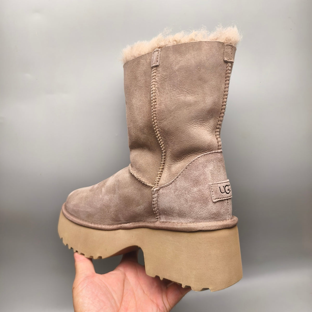 Walnut Brown Wedge Platform Mid-Calf Fashion Boots – Women’s | In Stock