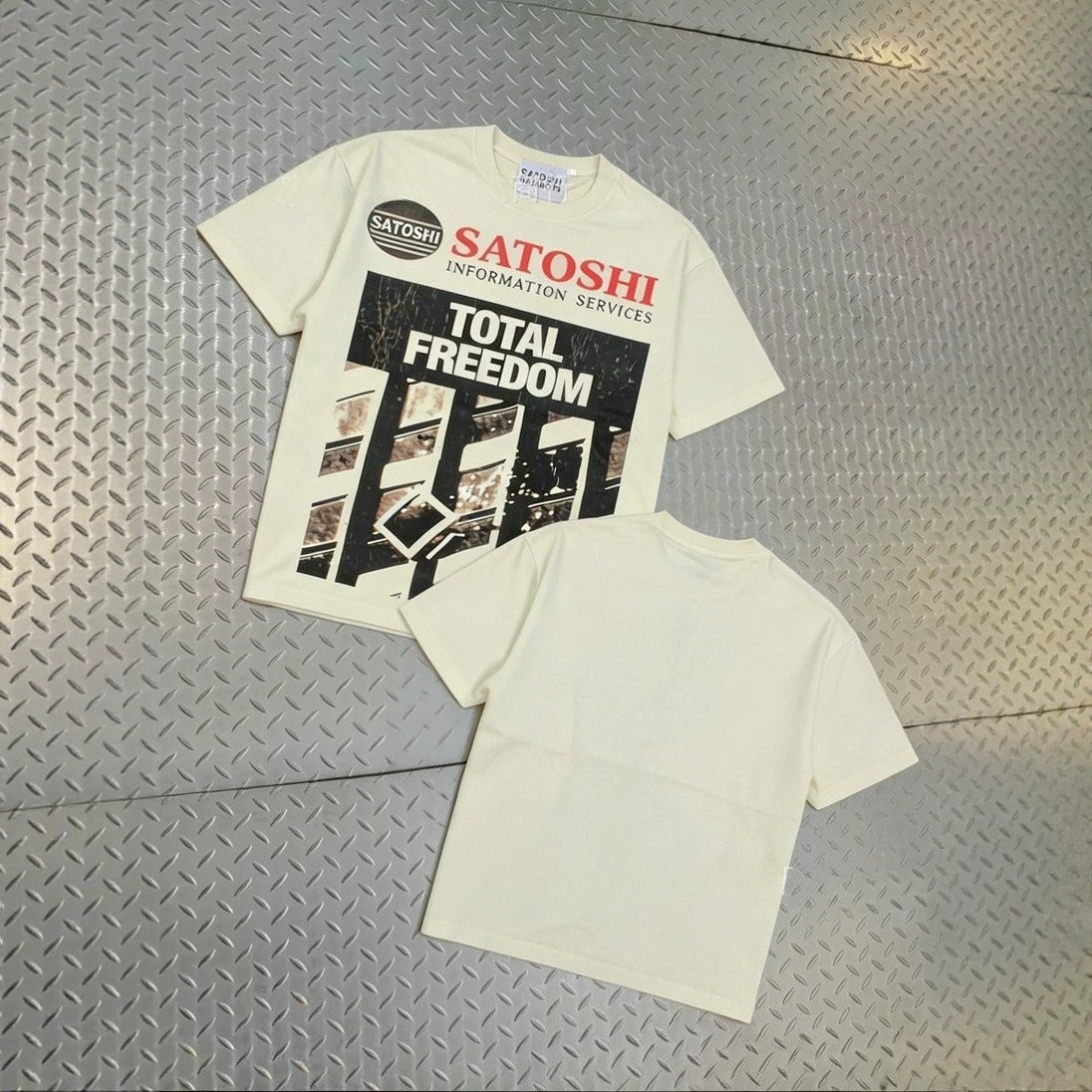 Satoshi Nakamoto Vintage Washed Distressed Crew Neck T Shirt Unisex