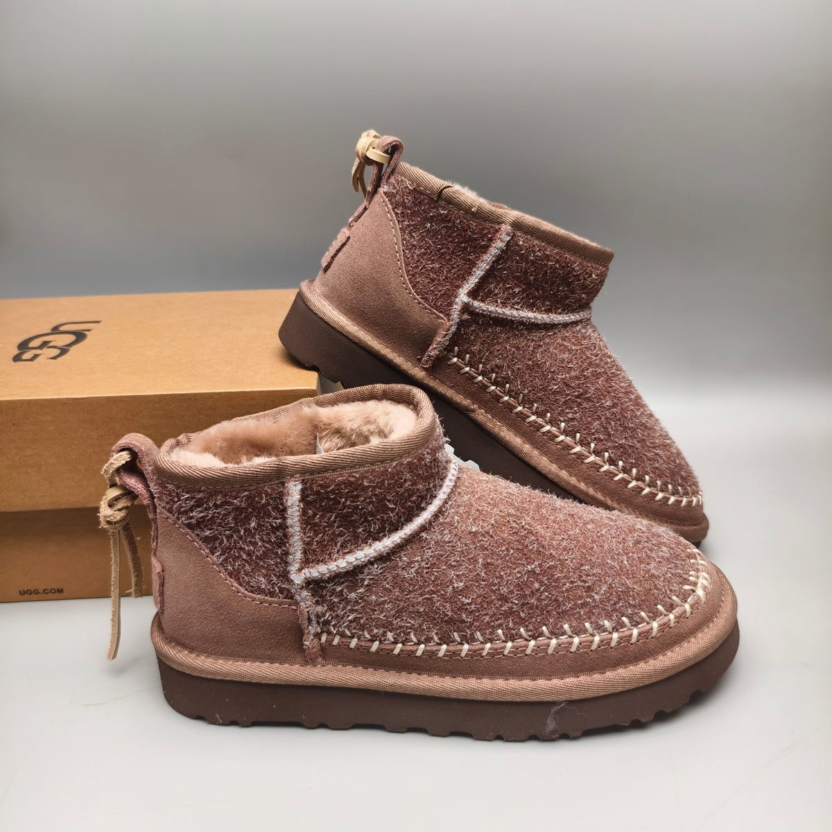 Brown Suede Back-Strap Ankle Boots – In Stock