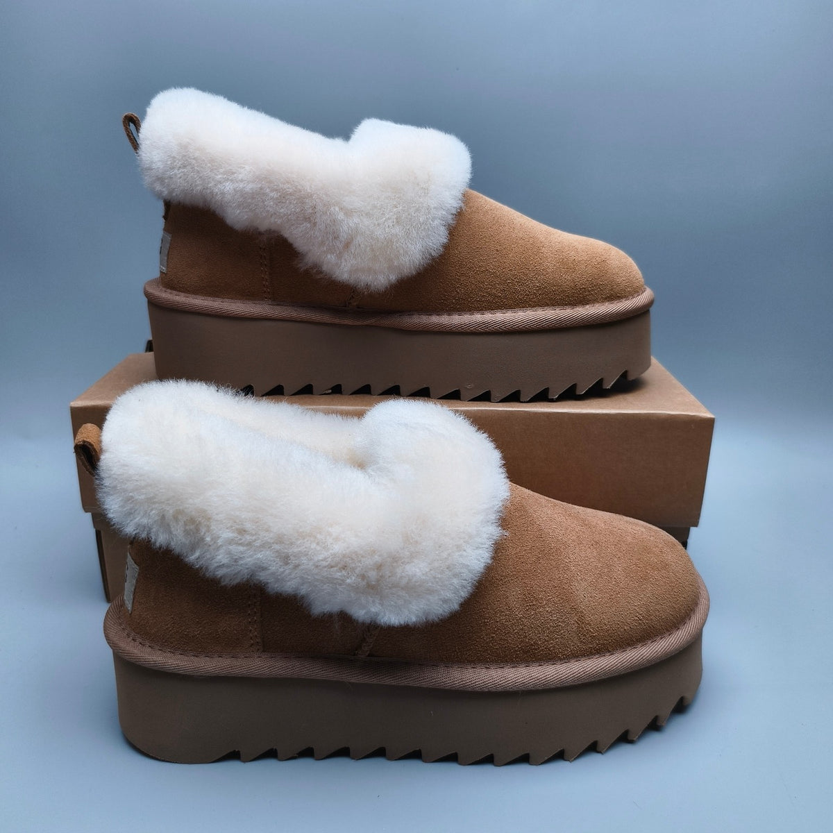 Chestnut Thick-Sole Casual Boots – In Stock
