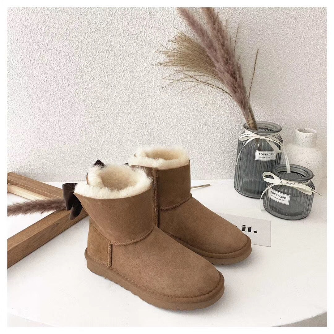 Chestnut Chic Bow Ankle Boots – In Stock