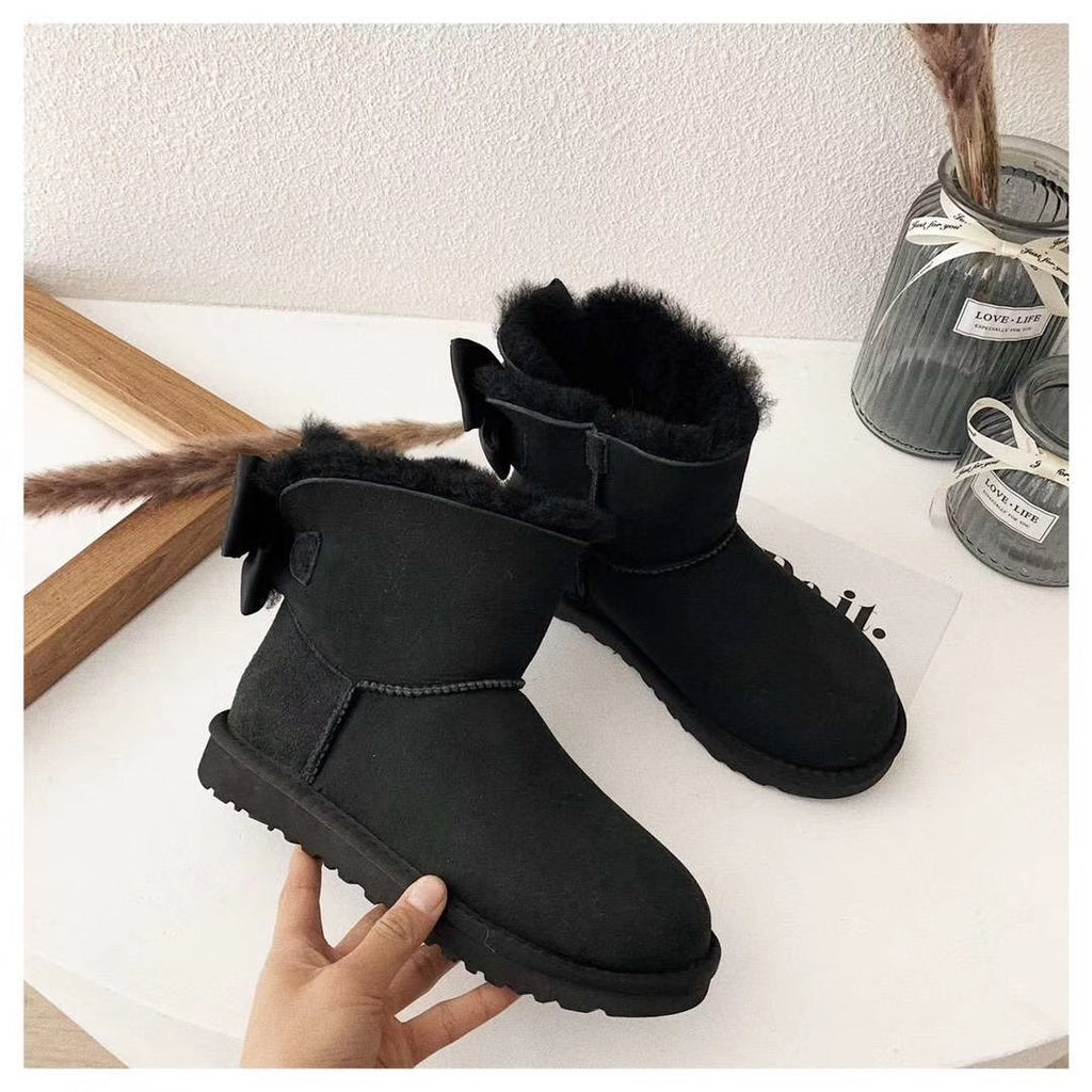 Black Chic Bow Ankle Boots – In Stock