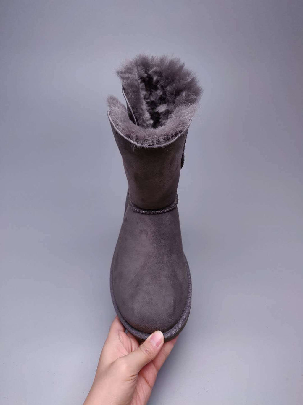 Grey Side-Zip Mid-Calf Boots – In Stock