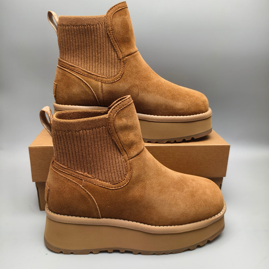 Chestnut 5cm Chunky Platform Fashion Sneakers – In Stock