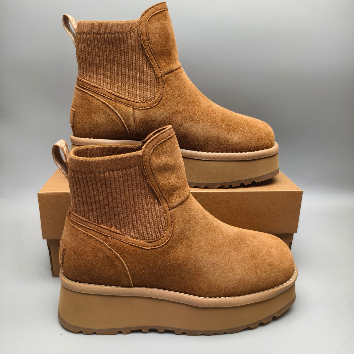 Chestnut 5cm Chunky Platform Fashion Sneakers – In Stock