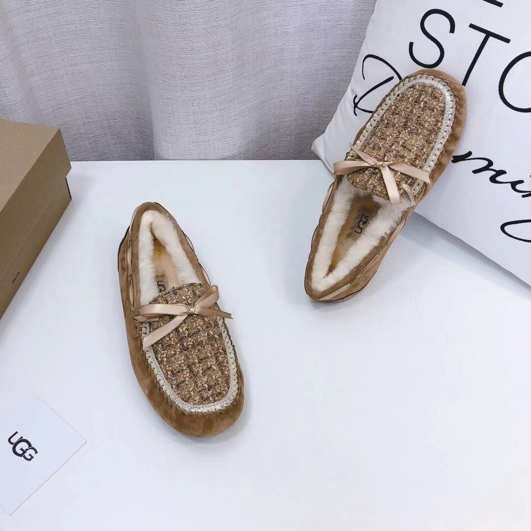 Chestnut Chanel-Style Pebble Loafers – Sophisticated & Chic
