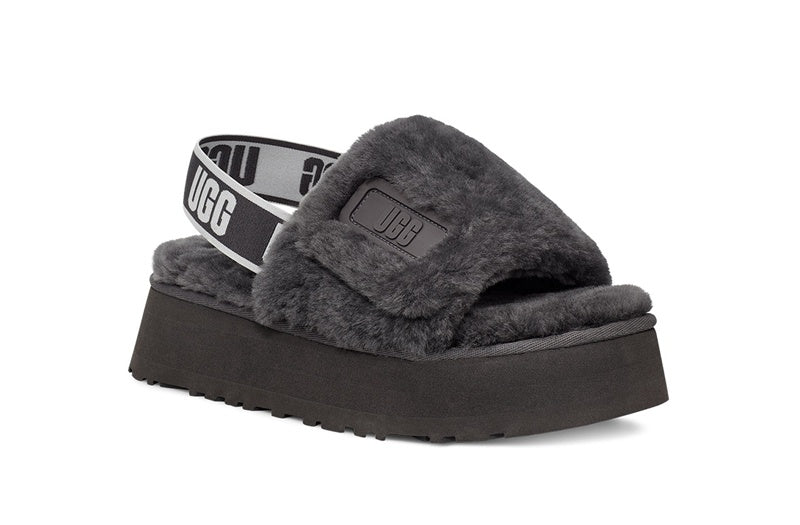 Grey Disco Fluffy Sandals – In Stock