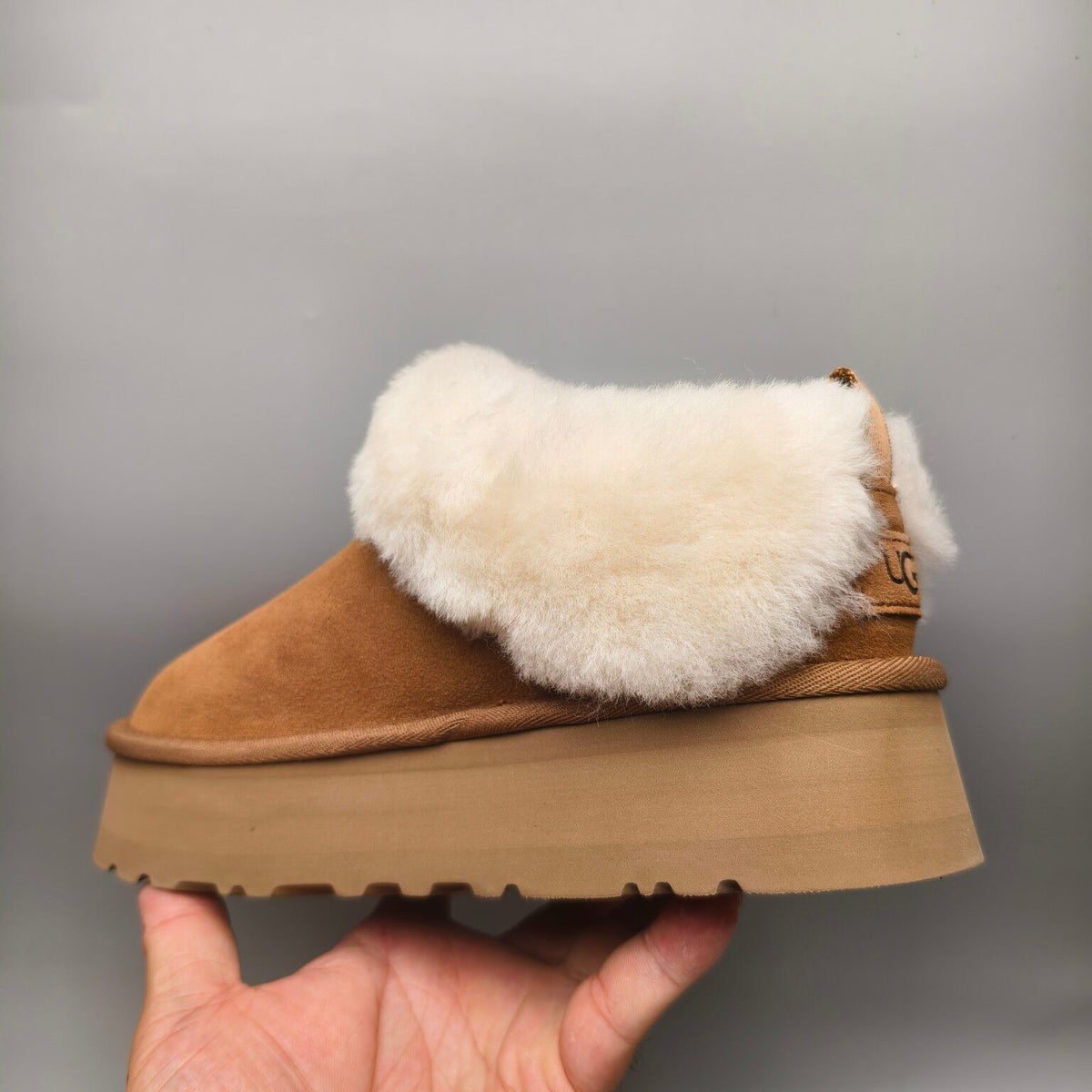 Chestnut Thick-Sole Suede Slip-On Lazy Shoes – In Stock