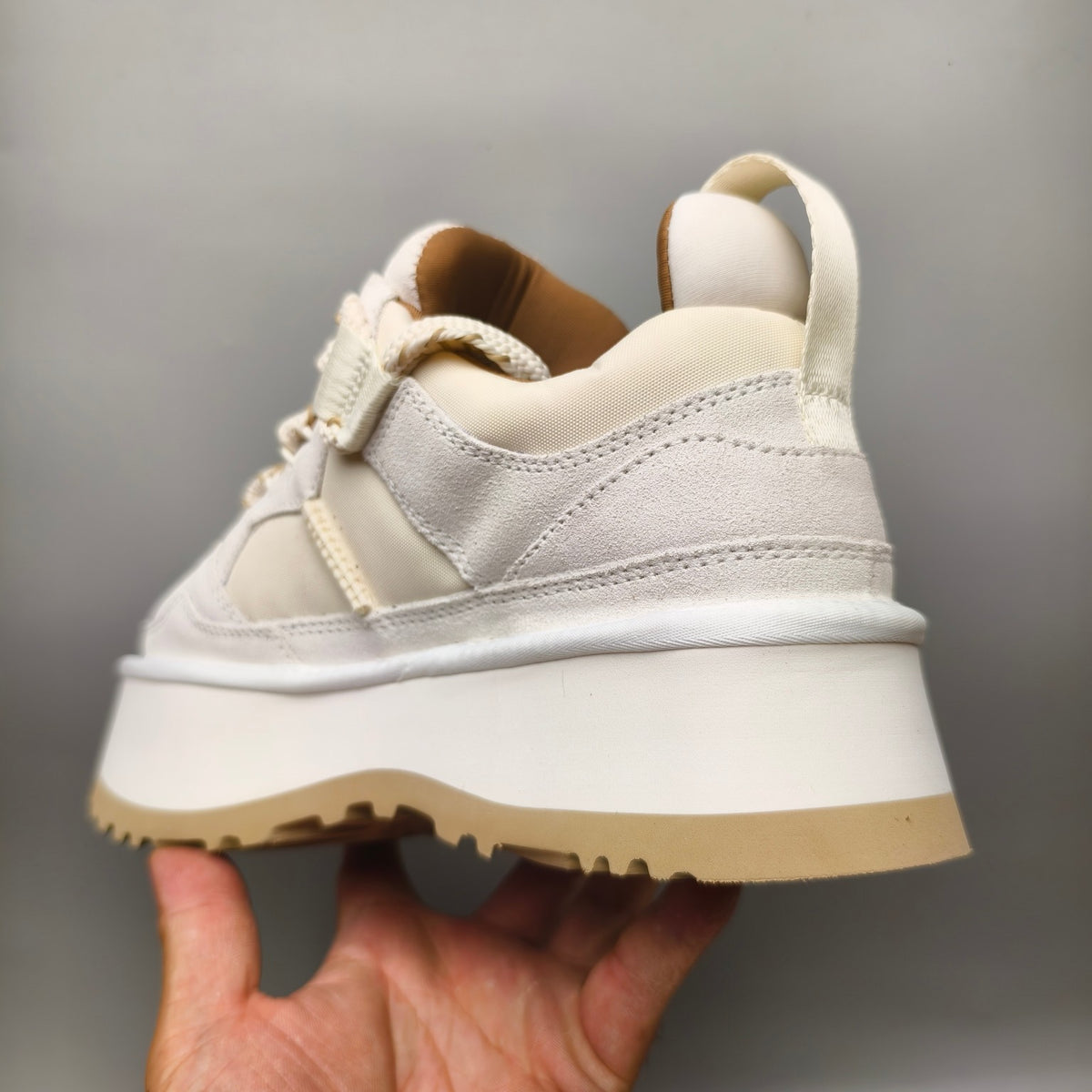 White Chunky Dad Sneakers – Lace-Up Casual Style | In Stock
