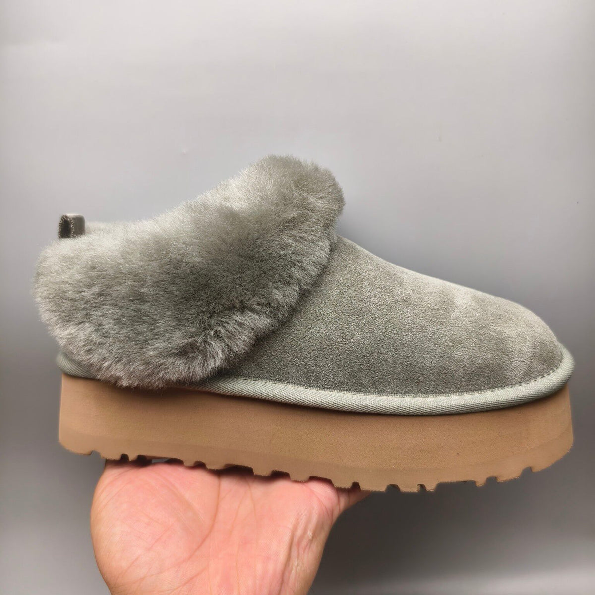 Green Thick-Sole Suede Slip-On Lazy Shoes – In Stock