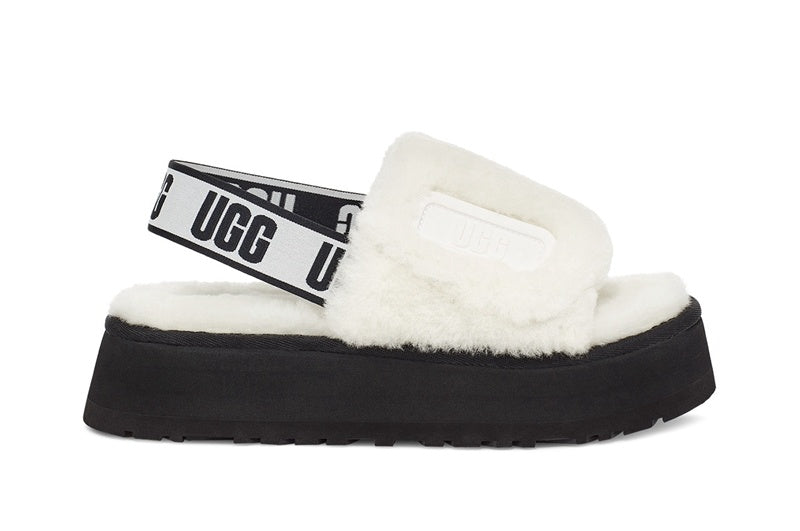 White Disco Fluffy Sandals – In Stock