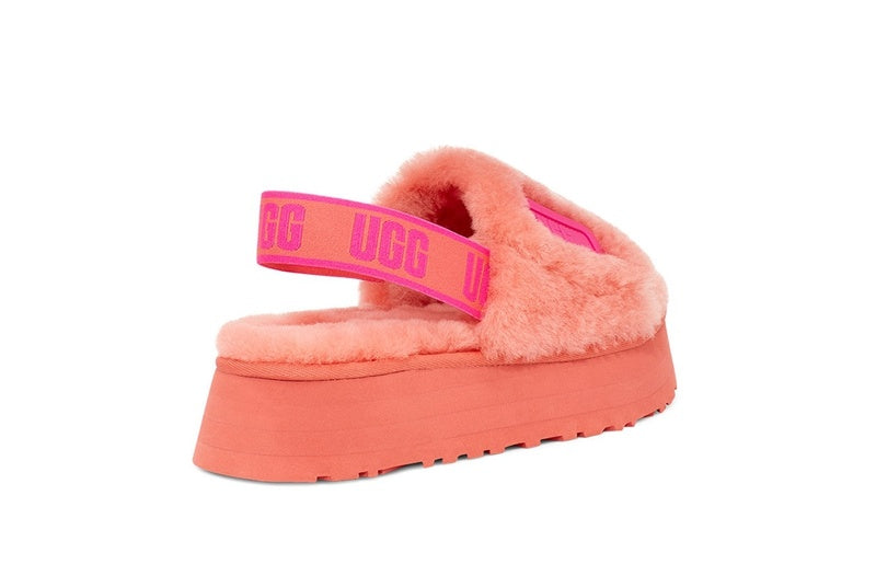 Coral Red Disco Fluffy Sandals – In Stock